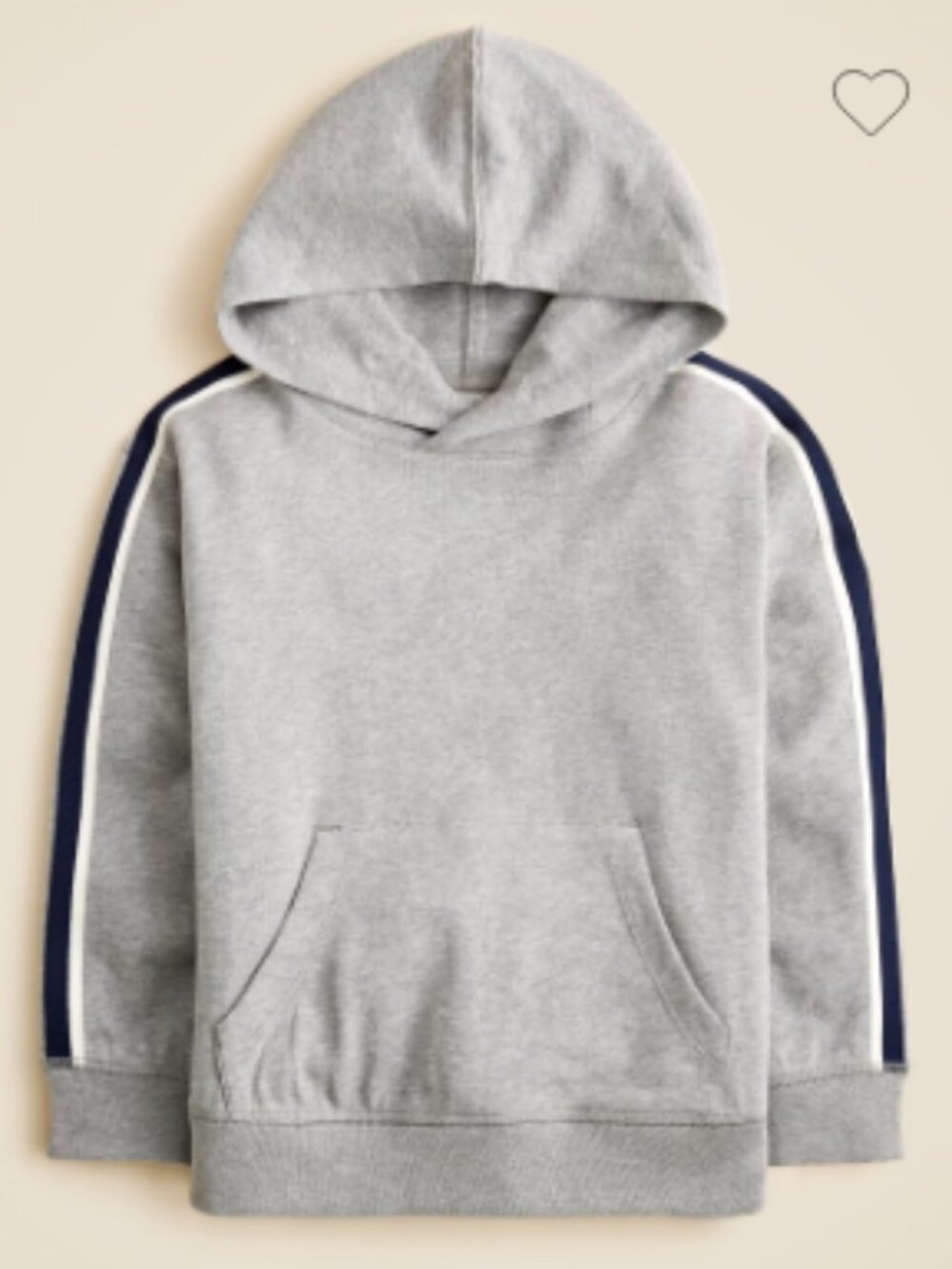 J. Crew Crewcuts Boys Gray Side Stripe Hoodie 100% Cotton Size M Medium 8 NWT